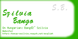 szilvia bango business card